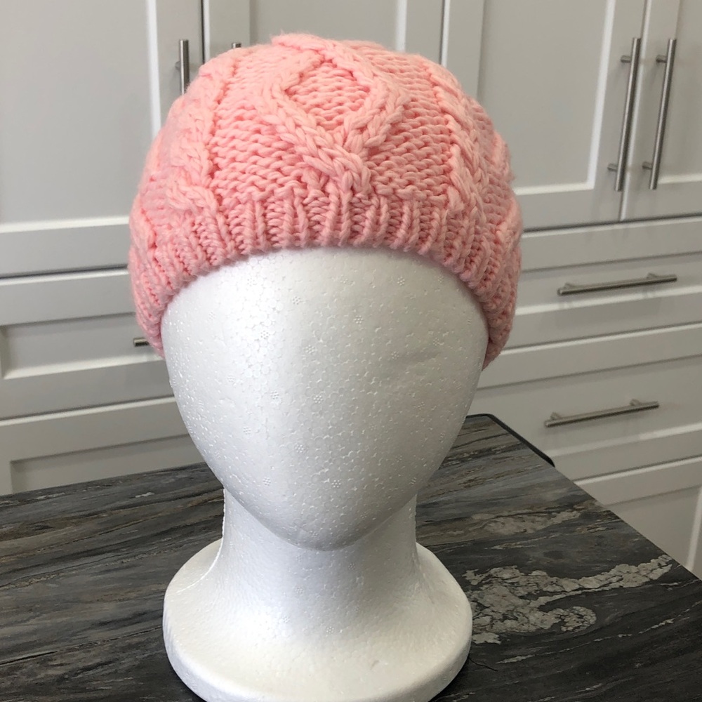 GKS Kids Pink Cable Knit Beanie  – Handmade
